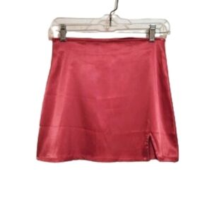 Dolls Kill Poster Grl Pink Satin Mini Skirt Small
